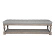 Eden Home Farmhouse Solid Wood and Fabric Bench in Frost Gray Finish