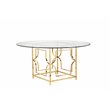 Eden Home Modern Round Metal Dining Table in High Polish Gold Finish