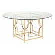 Eden Home Modern Round Metal Dining Table in High Polish Gold Finish