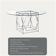 Eden Home Modern Round Metal Dining Table in High Polish Silver Finish