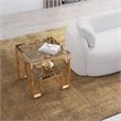 Eden Home Modern Metal and Glass Side Table in High Polish Gold Finish