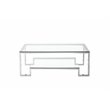 Eden Home Modern Metal-Glass Coffee Table in High Polish Silver Finish