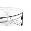 Eden Home Modern Round Metal-Glass Coffee Table in Polish Silver Finish