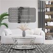 Eden Home Modern Round Metal-Glass Coffee Table in Polish Silver Finish