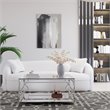 Eden Home Modern Square Metal-Glass Coffee Table in Polish Silver Finish