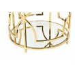 Eden Home Modern Round Metal-Glass Side Table in High Polish Gold Finish