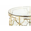 Eden Home Modern Round Metal-Glass Side Table in High Polish Gold Finish