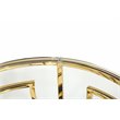 Eden Home Modern Round Metal-Glass Side Table in High Polish Gold Finish