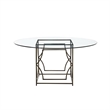 Eden Home Modern Round Modern Metal Dining Table in Brushed Brass Finish
