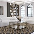 Eden Home Modern Square Metal-Glass Coffee Table in Brushed Brass Finish