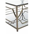 Eden Home Modern Square Metal-Glass Coffee Table in Brushed Brass Finish