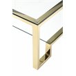 Eden Home Modern Metal and Glass Coffee Table in High Polish Gold Finish