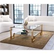 Eden Home Modern Metal and Glass Coffee Table in High Polish Gold Finish