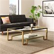Eden Home Modern Metal and Glass Coffee Table in High Polish Gold Finish