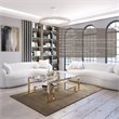 Eden Home Modern Metal and Glass Coffee Table in High Polish Gold Finish