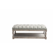 Eden Home Farmhouse Rectangular Fabric and Wood Coffee Table in White Finish