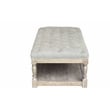 Eden Home Farmhouse Rectangular Fabric and Wood Coffee Table in White Finish