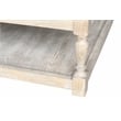 Eden Home Farmhouse Rectangular Fabric and Wood Coffee Table in White Finish