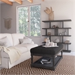 Eden Home Farmhouse Rectangular Fabric and Wood Coffee Table in Black Finish
