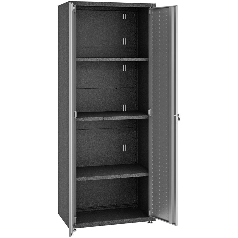 Eden Home Contemporary 2-Door Metal Garage Cabinet in Gray Finish