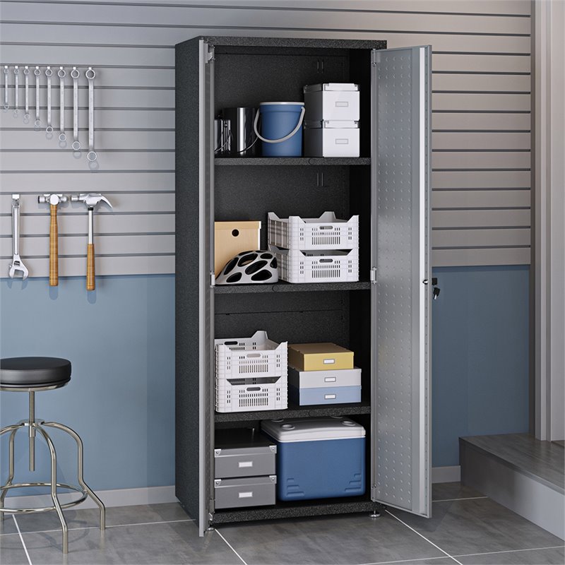 Eden Home Contemporary 2-Door Metal Garage Cabinet in Gray Finish