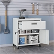 Eden Home Contemporary Wood/Metal Mobile Garage Cabinet in White