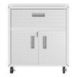 Eden Home Contemporary Wood/Metal Mobile Garage Cabinet in White