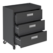 Eden Home Modern Metal Mobile Garage Chest with Drawers in Charcoal