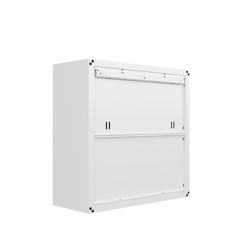 Eden Home Modern Metal Floating Garage Cabinets in White (Set of 2)