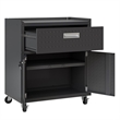 Eden Home Modern Metal Mobile Garage Cabinet with Drawer in Charcoal