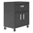 Eden Home Modern Metal Mobile Garage Cabinet with Drawer in Charcoal