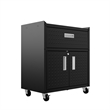 Eden Home Modern Metal Mobile Garage Cabinet with Drawer in Charcoal