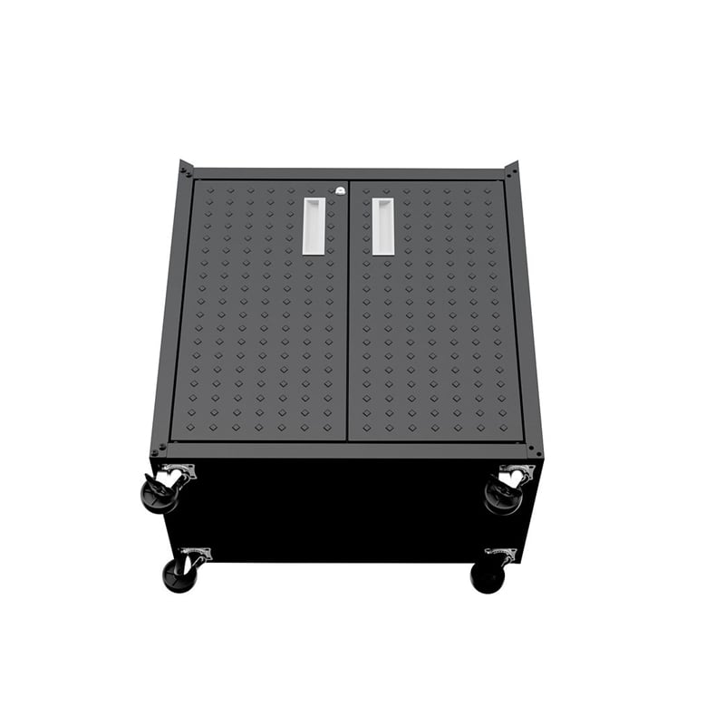 Eden Home Modern Metal Mobile Garage Cabinet with Shelves in Charcoal