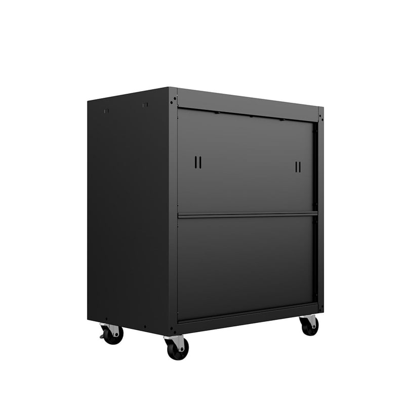 Eden Home Modern Metal Mobile Garage Cabinet with Shelves in Charcoal