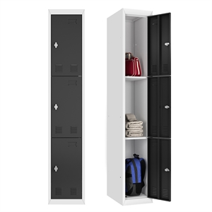 gangmei storage cabinet steel metal employees locker w/ padlock hole in white