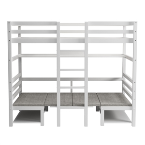 gangmei wooden functional bunk bed bunk bed loft bed with desk white