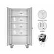 GangMei Metal Storage Cabinet with Wheels Rolling for Office in Off White