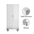 GangMei Metal Storage Cabinet with Wheels Rolling for Office in Off White