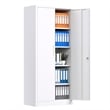 GangMei Metal Garage Storage Cabinet with Doors and Lock Steel Locking in White