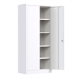 GangMei Metal Storage Cabinet with Locking Doors and Adjustable Shelves in White