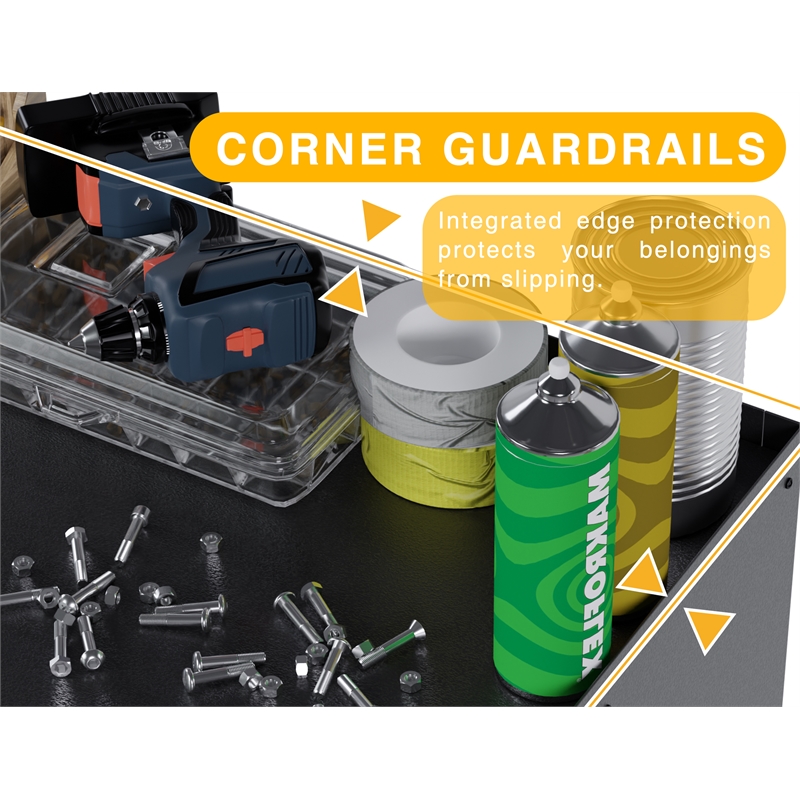 GangMei Three Drawers Metal Garage Storage Cabinet with Wheels in Gray