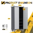 GangMei Metal Tool  Storage Cabinet with Pegboard and Shelves