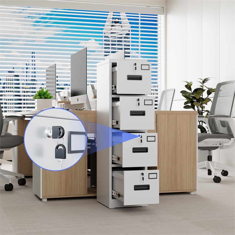 Gangmei 4 Drawer Vertical File Cabinet Metal Office Files Storage Cabinet