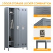 Gangmei Metal Locker with 3 Door for School and Employee Light Gray