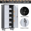 GangMei Metal Storage Cabinet on Wheels for Garage and Office