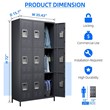 Gangmei Metal Locker with 9 Door for School and Employee Dark Gray