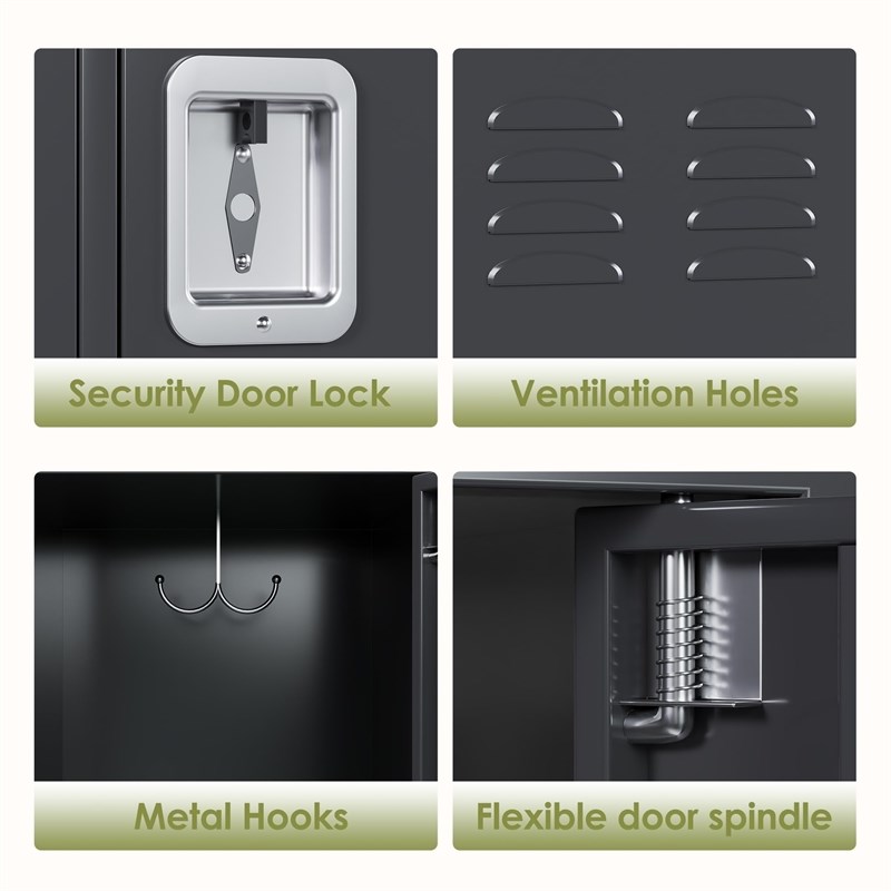 Gangmei Metal Locker with 12 Door for School and Employee Dark Gray