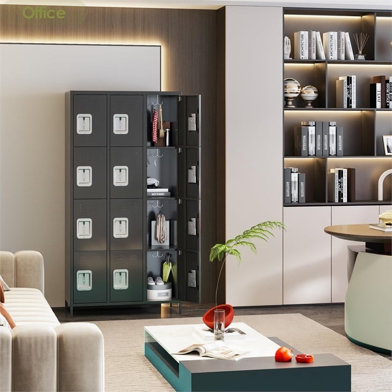 Gangmei Metal Locker with 12 Door for School and Employee Dark Gray