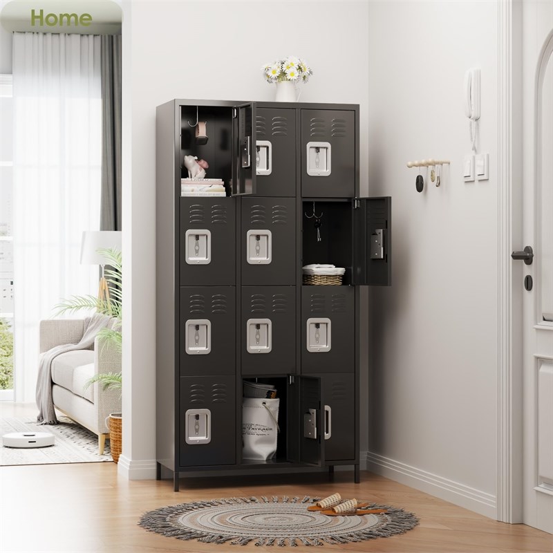 Gangmei Metal Locker with 12 Door for School and Employee Dark Gray