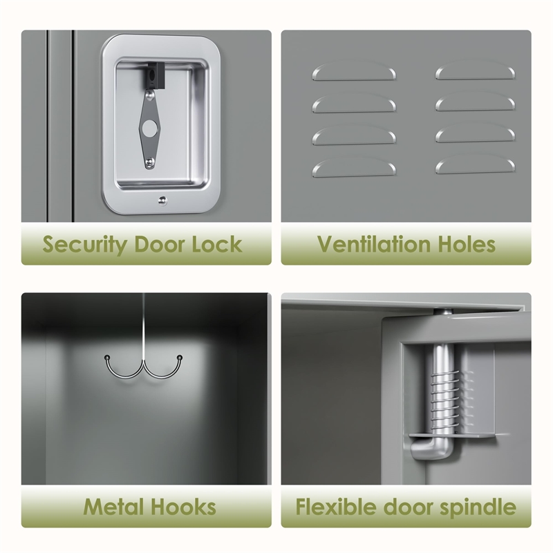 Gangmei Metal Locker with 12 Door for School and Employee Light Gray